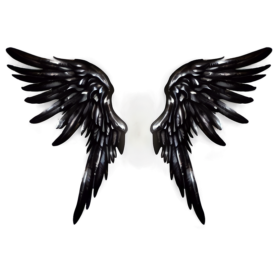 Fantasy Black Angelic Wings PNG 06232024 PNG with transparent background