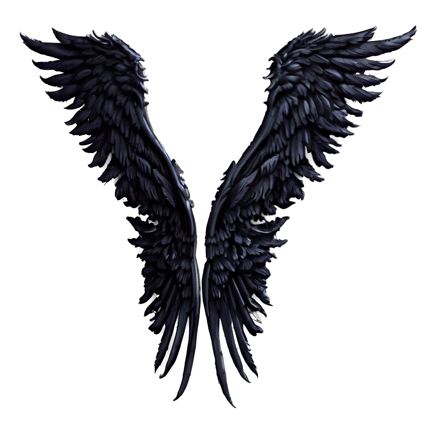 Fantasy Black Angelic Wings PNG 06232024 PNG with transparent background