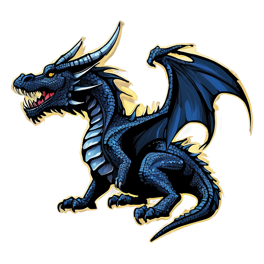 Fantasy Black Dragon Graphic Png 06252024