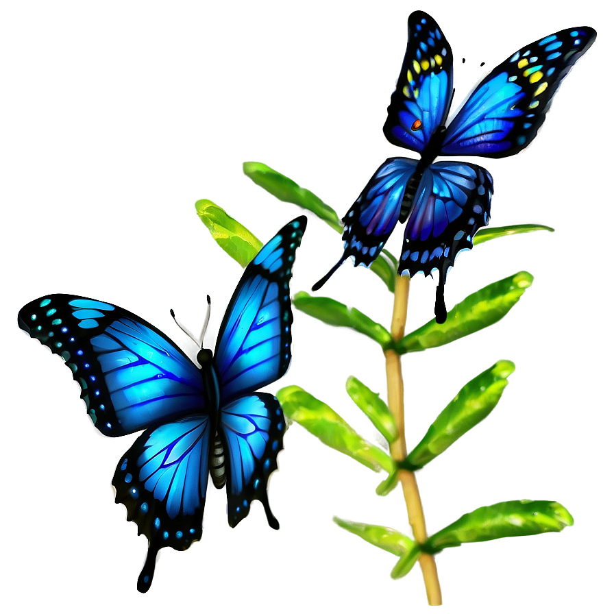 Fantasy Blue Butterflies Png 61