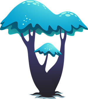 Fantasy Blue Mushroom Trees