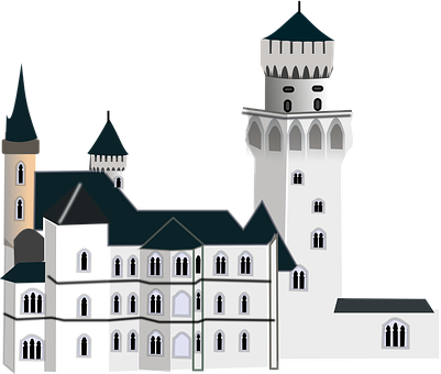 Fantasy Castle Illustration PNG with transparent background