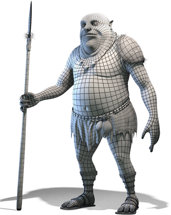 Fantasy Creature_3 D Model_ Wireframe