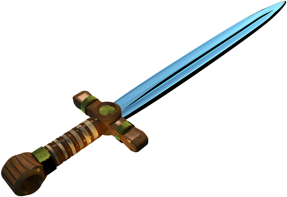 Sword, Weapon, Dagger, Blue, Blade, Metallic, Fantasy - Sword, HD Png Download PNG with transparent background