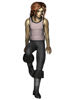 Fantasy Elf Character Render PNG with transparent background