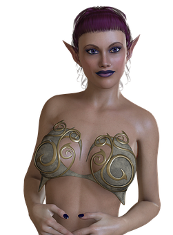 Fantasy_ Elf_ Female_ Portrait PNG image with a transparent background, free high-resolution download