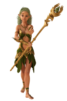 Fantasy_ Elf_ Female_ With_ Staff