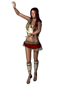 Fantasy_ Elf_ Girl_ Pose PNG with transparent background