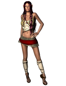 Fantasy_ Elf_ Girl_ Render PNG with transparent background