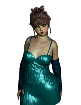 Fantasy_ Elf_ Portrait PNG with transparent background