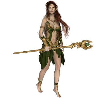 Fantasy_ Elf_ Warrior_with_ Staff