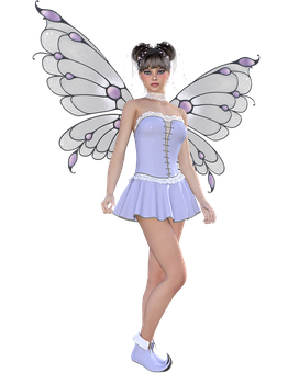 Fantasy Fairyin Lavender Dress PNG image with a transparent background, free high-resolution download