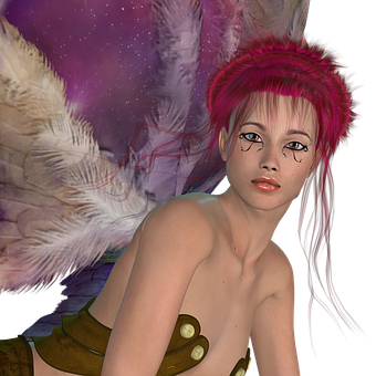 Fantasy Female Portrait Pink Hair