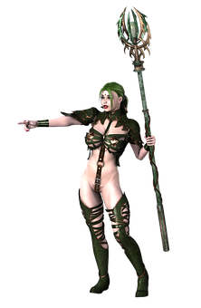 Fantasy Game Female Characterwith Staff