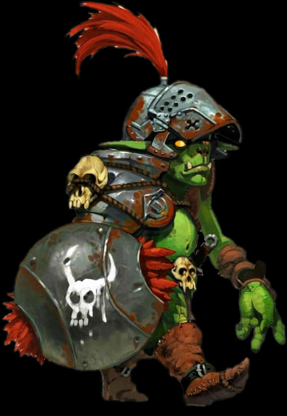 Goblin Armor Shield Skulls Helmet Green - Goblin D&d, HD Png Download PNG image with a transparent background, free high-resolution download
