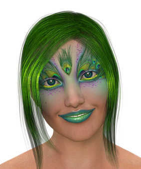 Fantasy Green Haired Woman