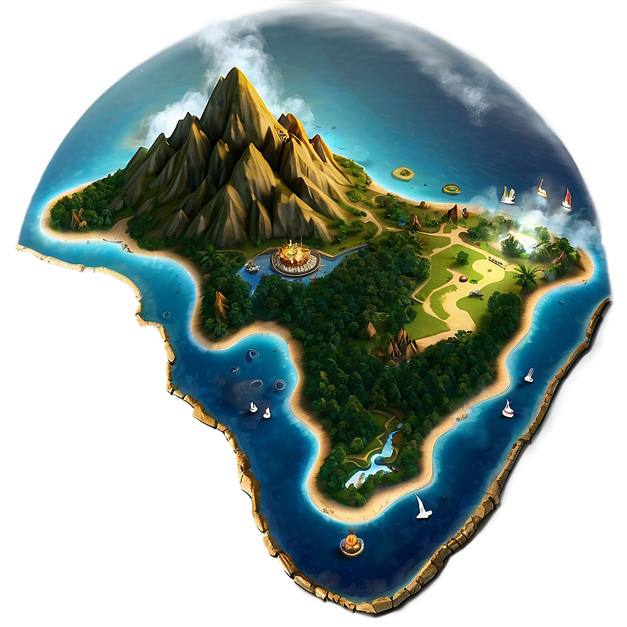 Fantasy Island Map PNG 06242024 PNG image with a transparent background, free high-resolution download