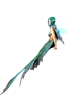 Fantasy Mermaid Fairy Hybrid PNG with transparent background