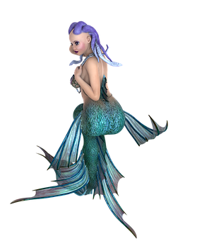 Fantasy Mermaid Illustration PNG with transparent background