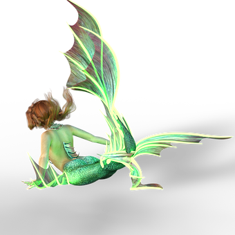 Fantasy Mermaid Illustration PNG with transparent background