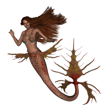 Fantasy Mermaid Illustration PNG with transparent background