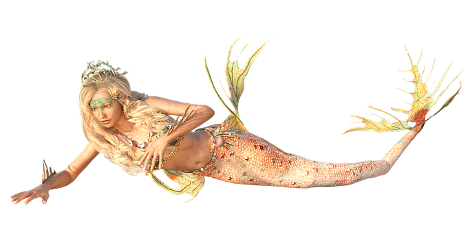 Fantasy Mermaid Illustration PNG with transparent background