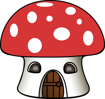 Fantasy Mushroom House Illustration PNG with transparent background
