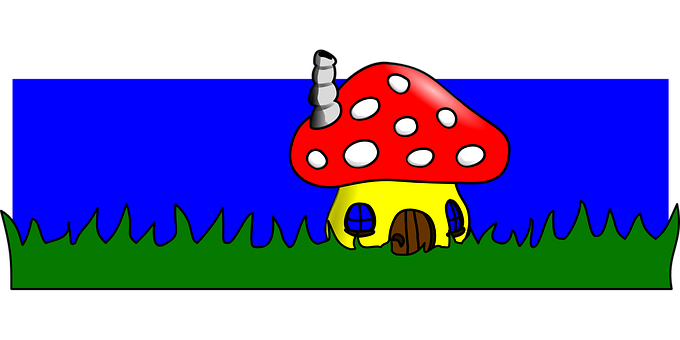 Fantasy Mushroom House Illustration PNG with transparent background