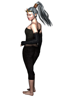 Fantasy Queen Character Rendering PNG with transparent background