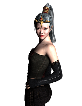 Fantasy Queen Portrait PNG with transparent background