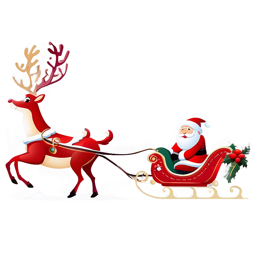 Fantasy Santa Sleigh And Reindeer Image Png Wwj