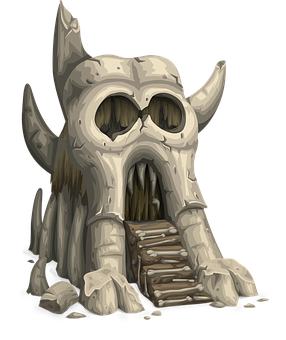 Fantasy Skull Mountain Entrance PNG with transparent background