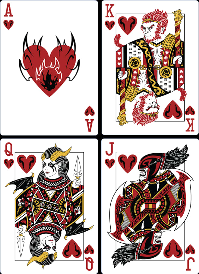 Fantasy Themed Playing Cards PNG with transparent background