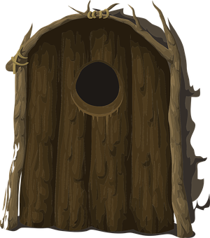 Fantasy Tree Door Illustration PNG with transparent background