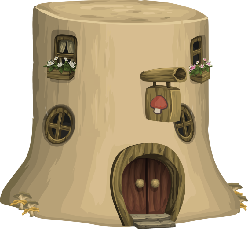 Fantasy Treehouse Apartment Illustration PNG with transparent background