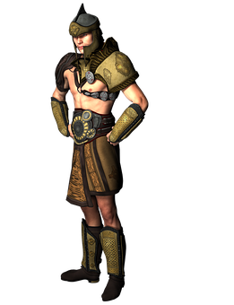 Fantasy Warriorin Armor PNG with transparent background