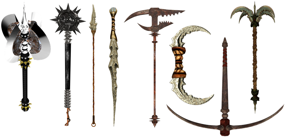 Weapons, Fantasy, Spear, Knife, Dagger, Pick, Mace - Armas De Fantasia, HD Png Download PNG image with a transparent background, free high-resolution download