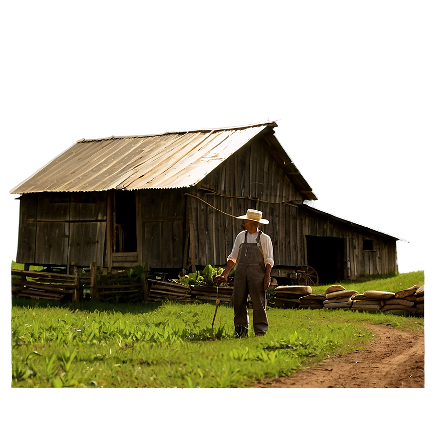 Farmer And Farmhouse Png 05242024