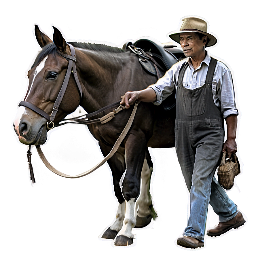 Farmer And Horse Png 19