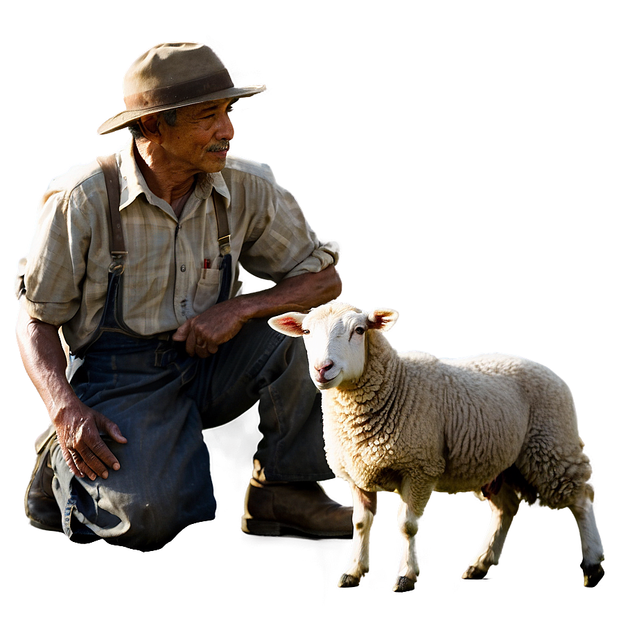 Farmer And Sheep Png Ikd92