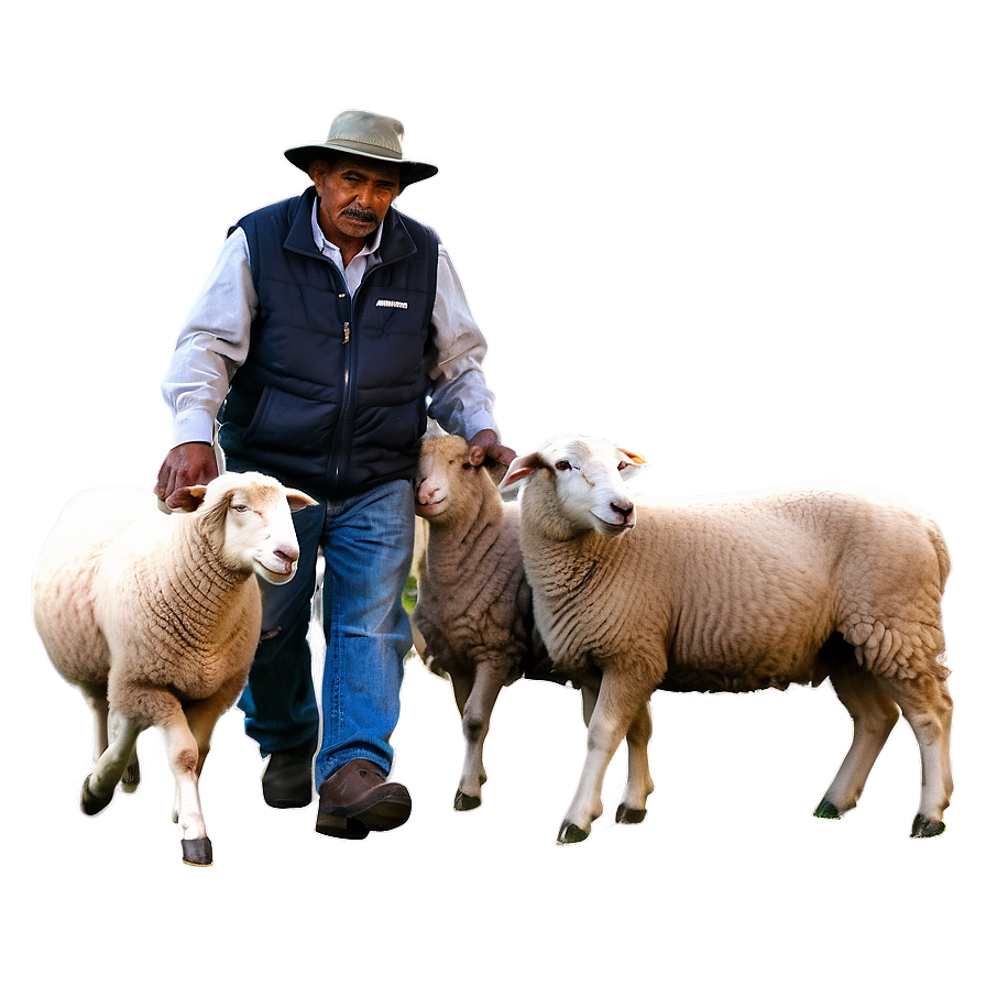 Farmer And Sheep Png Jku58