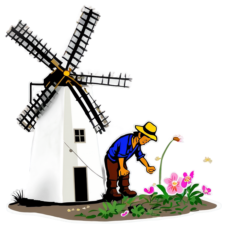 Farmer And Windmill Png 92