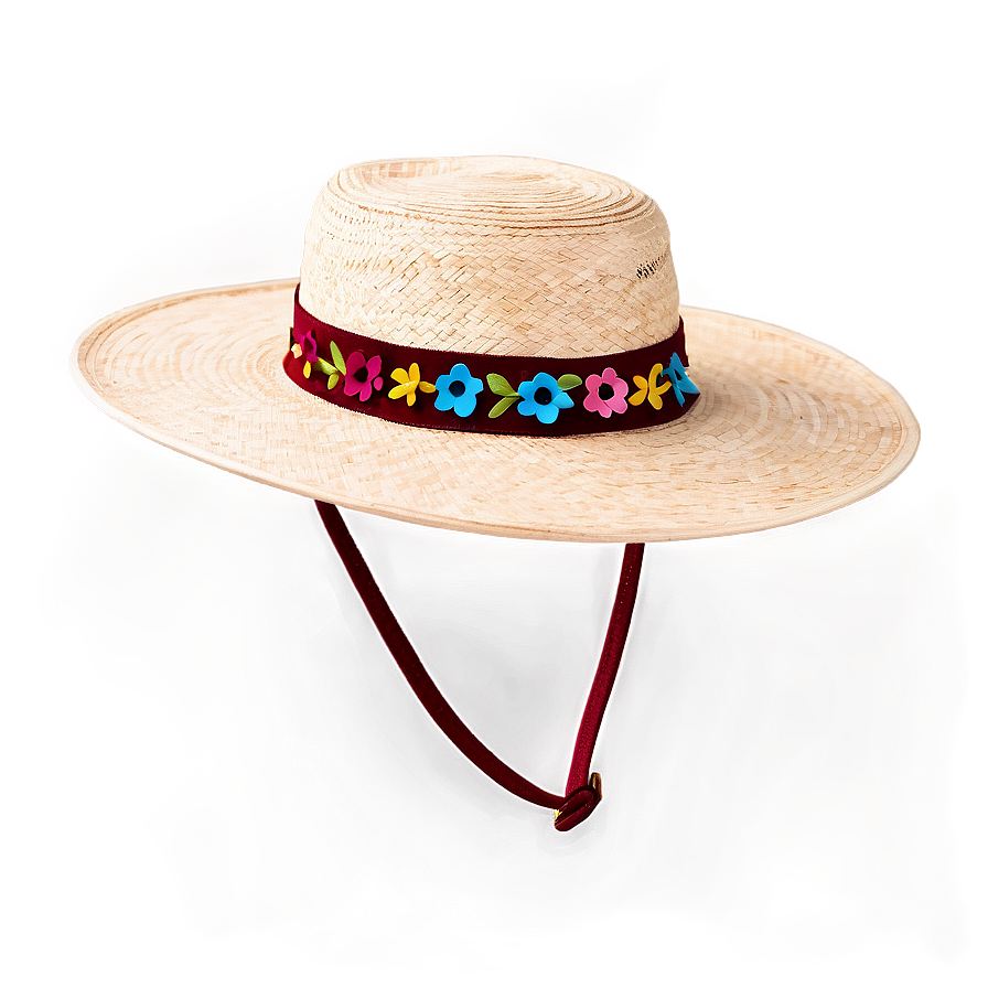 Farmer Hat With Floral Pattern Png Rcg