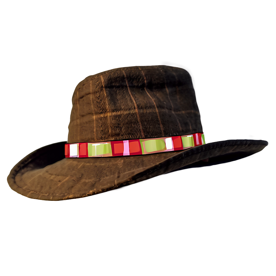 Farmer Hat With Plaid Ribbon Png 19