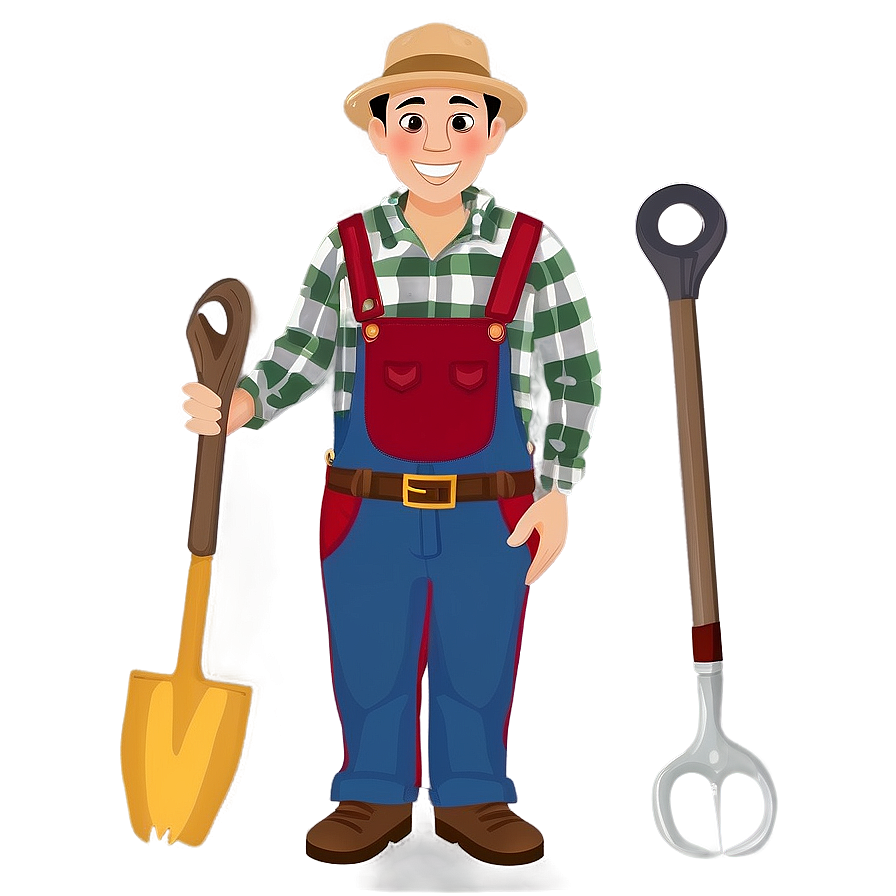 Farmer Holding Tools Png 54