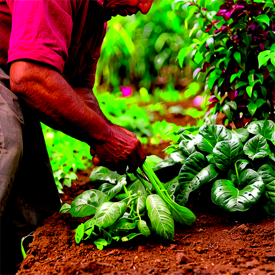 Farmer In Garden Png Voh