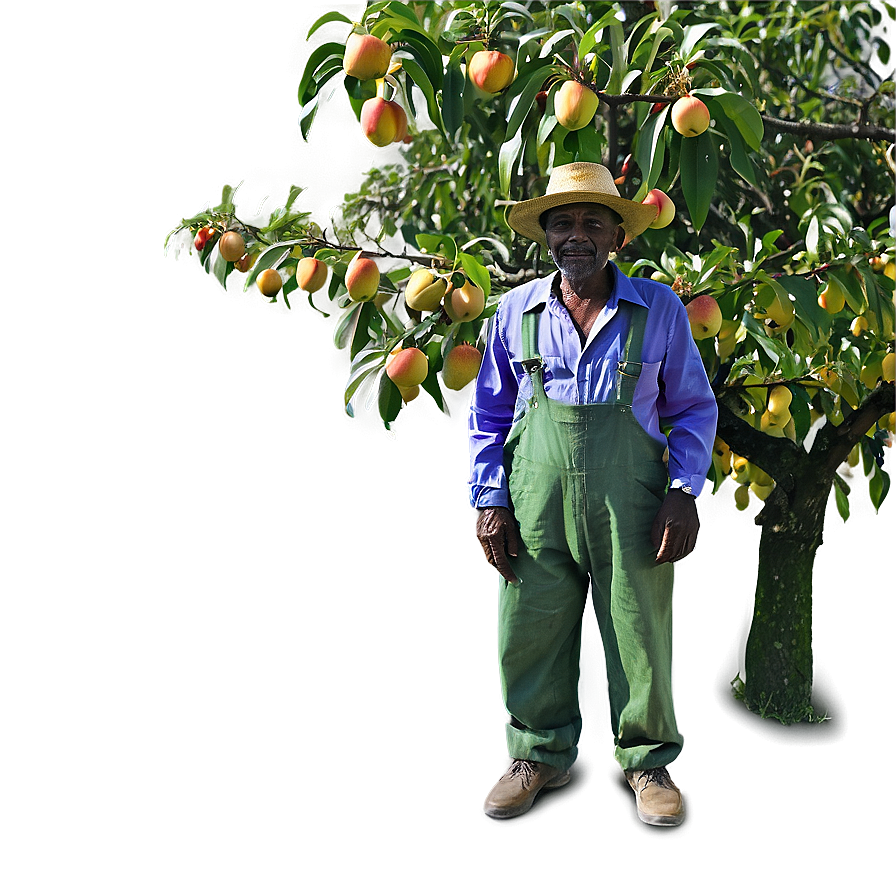 Farmer In Orchard Png 05242024