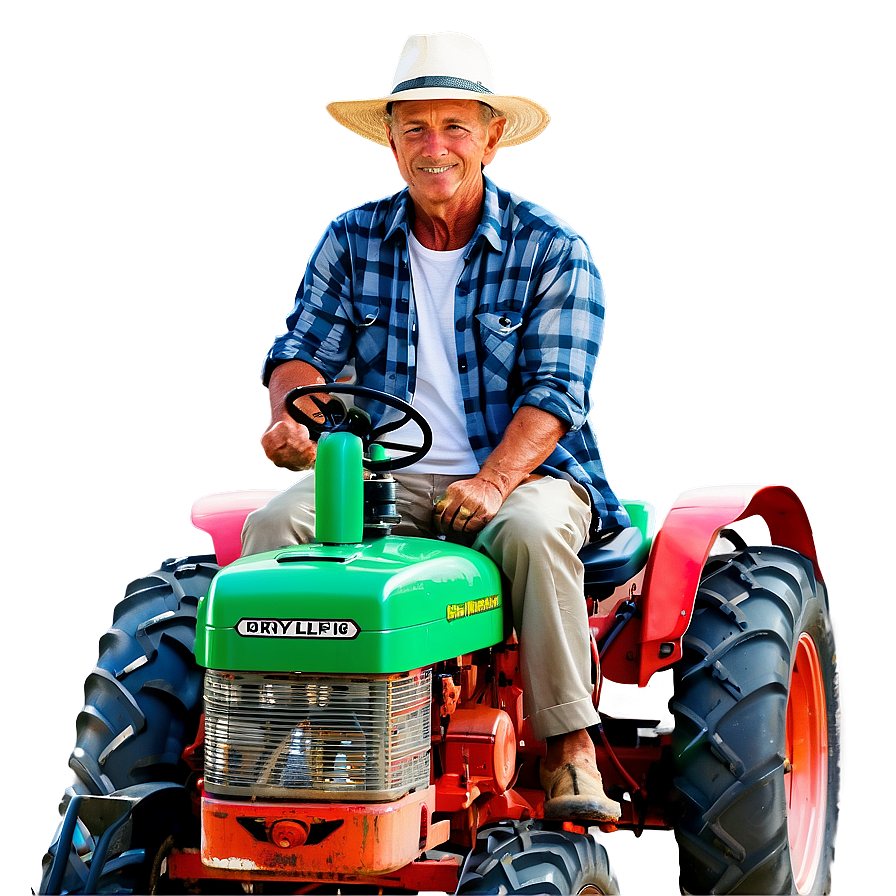 Farmer On Tractor Png Dlt80