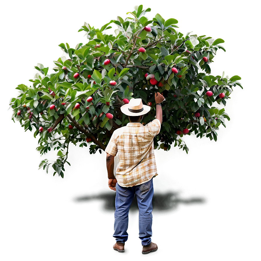 Farmer With Apple Trees Png Syt84