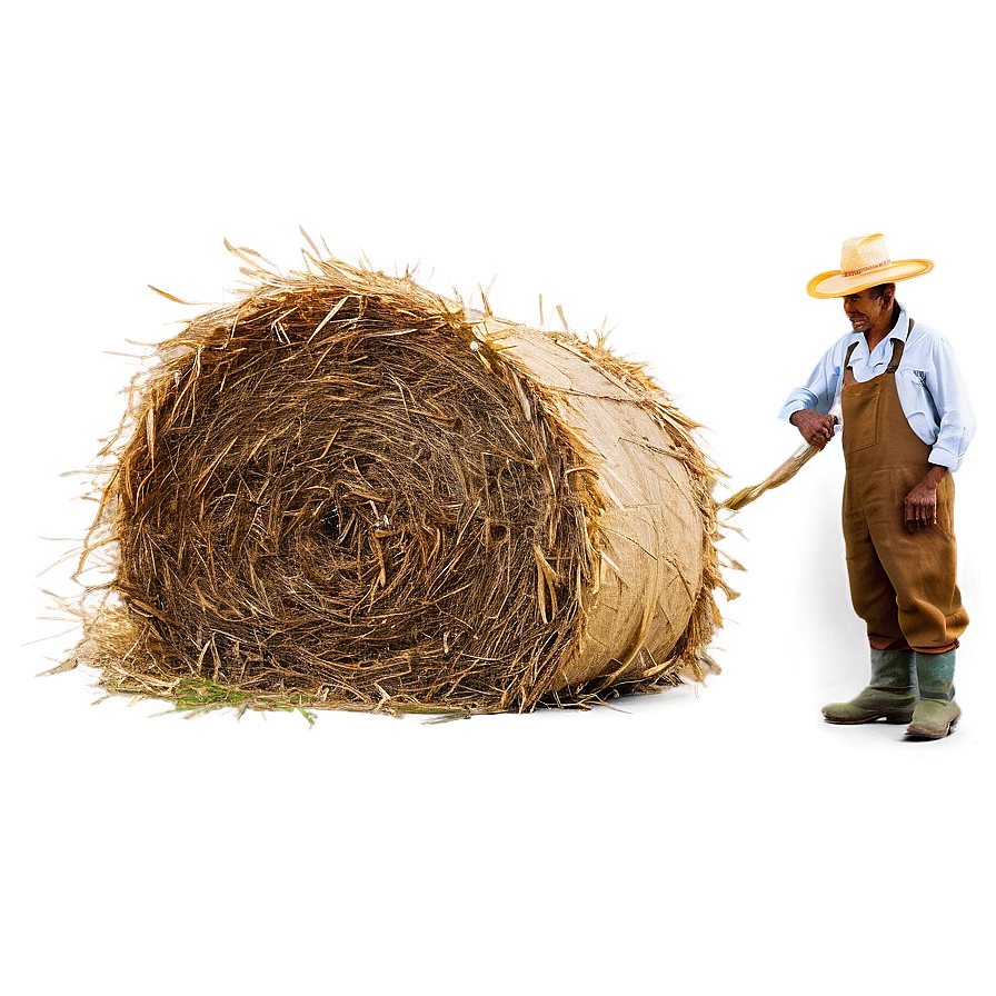 Farmer With Hay Bale Png Rgr1